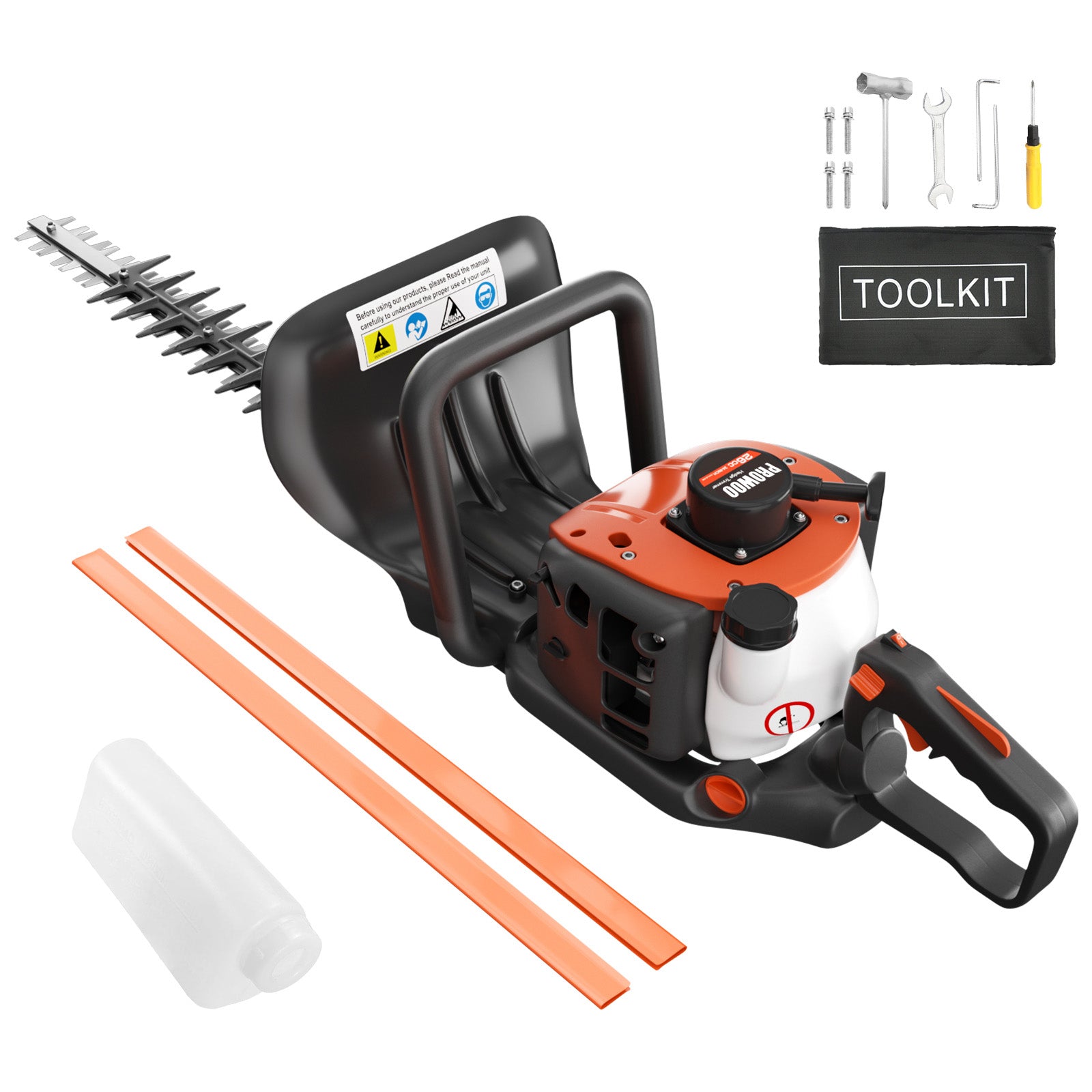 Prowoo 24-Inch 26cc 2 Cycle Gas Hedge Trimmer, Dual Sided Blade,Lightweight Ideal for Trimming Shrubs and Bushes